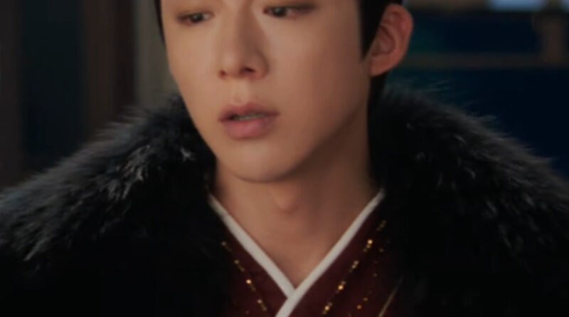 A scene from A Dream Within A Dream Chinese period drama of man dressed in imperial chinese clothes and a fur robe