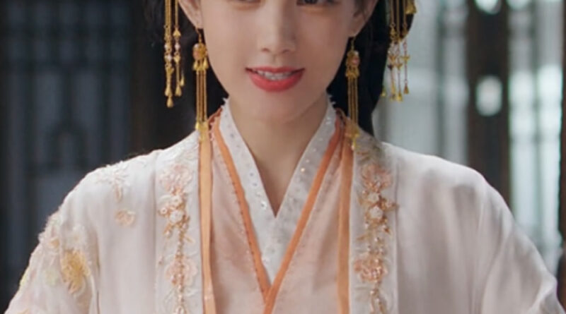 A scene from A Dream Within A Dream Chinese period drama of a woman in ap ale coloured dress