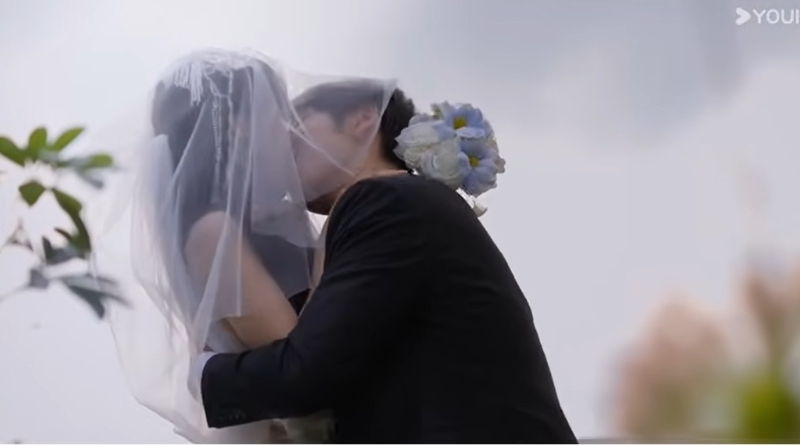 Affinity romance review: Chinese Drama of Chinese Drama of a couple kissing at their wedding