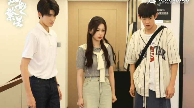 Scene from modern Chinese drama Road To Success Episodes 27-28 recap of a female teacher looking at the floor with 2 students inside an apartment