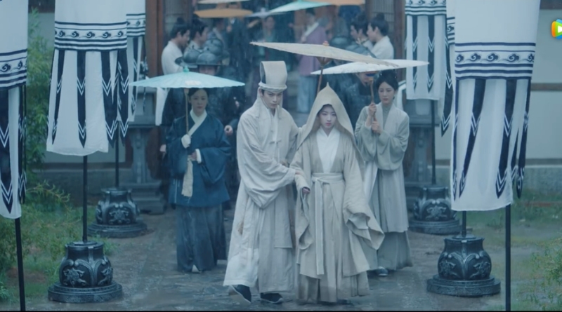 Scene from period Chinese drama The Road To Splendor Episode 28 recap and review people attending a funeral