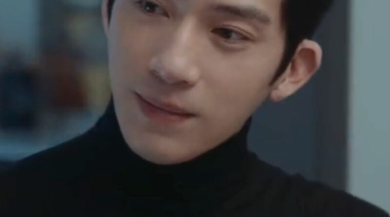 Scene from modern Chinese drama The Early Spring Episode 23 recap and review of a man in a black turtleneck jumper