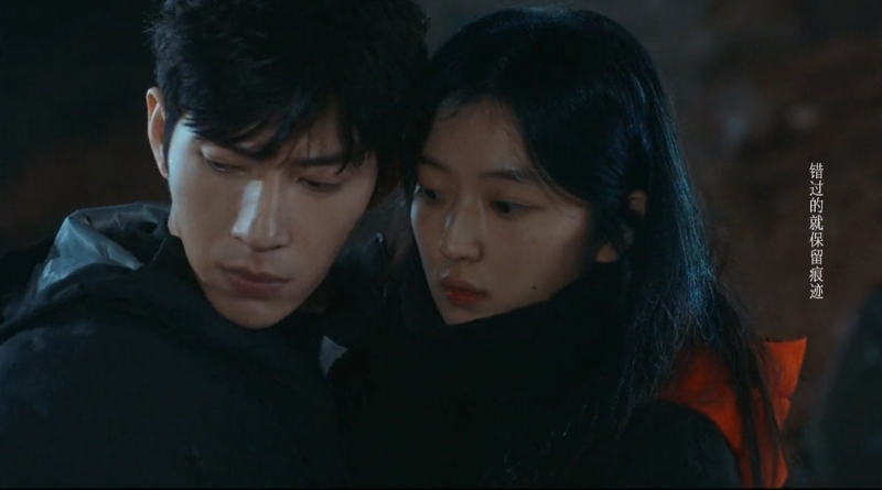 Scene from modern Chinese drama The Early Spring Episode 3 recap and review of 2 people getting ready to rappel down a mountain