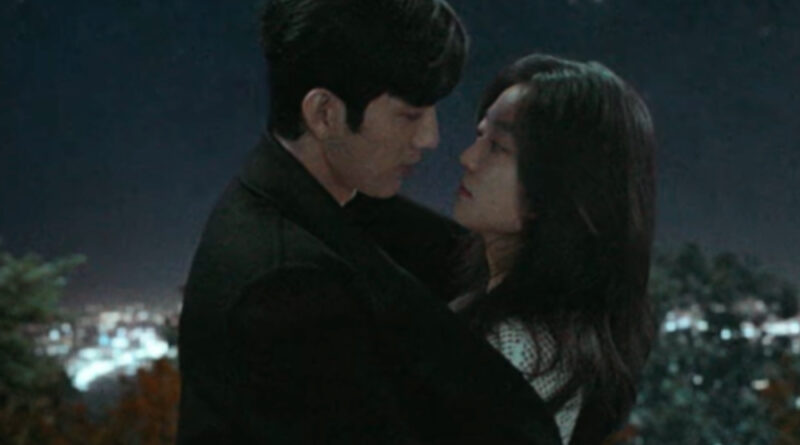 Scene from modern Chinese drama The Early Spring Episode 8 recap and review of couple cuddling on top of a mountain at night with the man wrapping the girl up in his big jacket