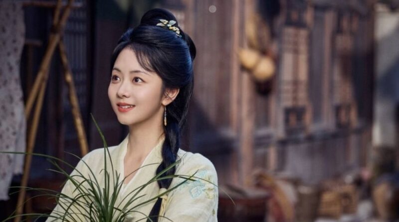Scene from period Chinese drama Against The Current (2026) Episode 22 Recap and review of a woman smiling and holding a pot of orchids