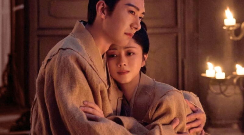 Scene from period Chinese drama Against The Current (2026) Episode 42 Recap and review of a couple hugging, in mourning