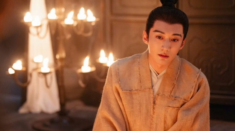 Scene from period Chinese drama Against The Current (2026) Episode 42 Recap and review of a man in mourning wearing mourning clothes