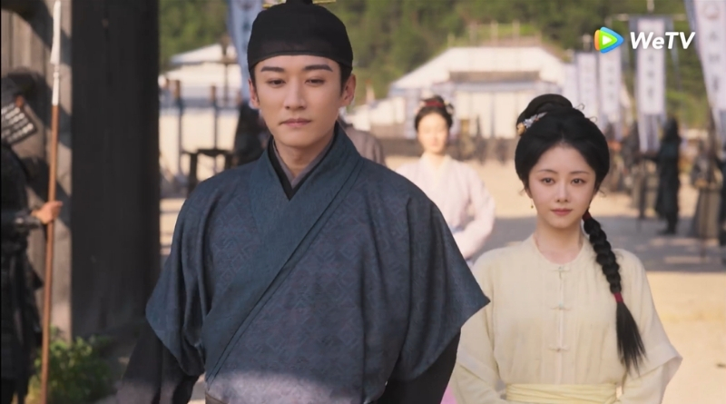Against The Current Romance Review (2026) scene of a master smiling happily as he leads his maid out of the army camp