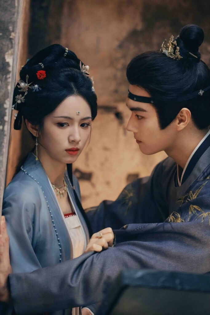 Scene from period Chinese drama Spring of The Blade (2026) Episode 11 Recap and review of a man confronting a woman and pinning her to the wall