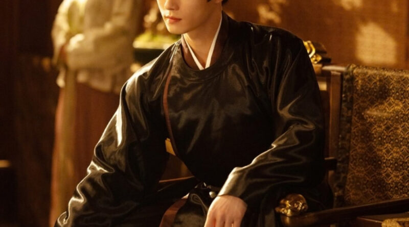 Scene from period Chinese drama Spring of The Blade (2026) Episode 15 Recap and review of a man in black hanfu sitting and looking at something