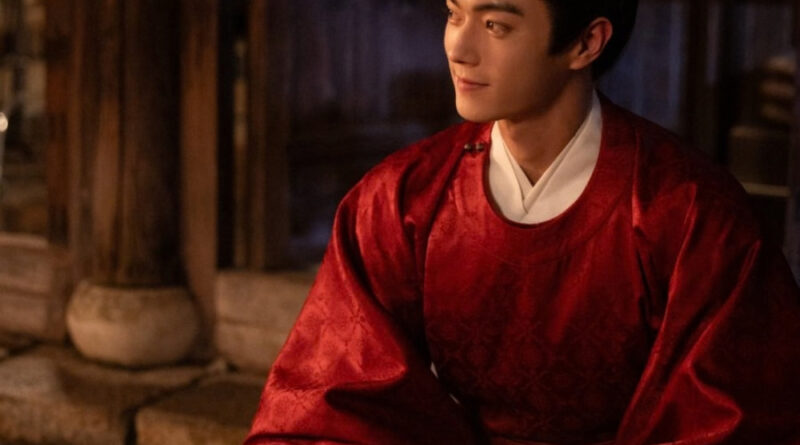 Scene from period Chinese drama Spring of The Blade (2026) Episode 24 Recap and review of a happy groom in red having wedding dinner