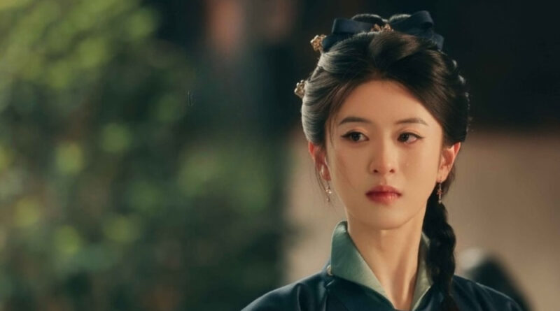 Scene from period Chinese drama Spring of The Blade (2026) Episode 27 Recap and review of a girl with plaits, standing and crying
