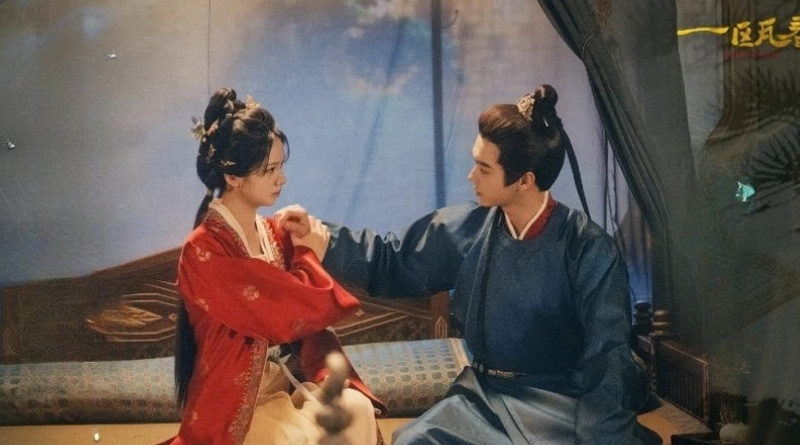 Scene from period Chinese drama Spring of The Blade (2026) Episode 5 Recap and review of a man applying medicine on a woman's shoulder